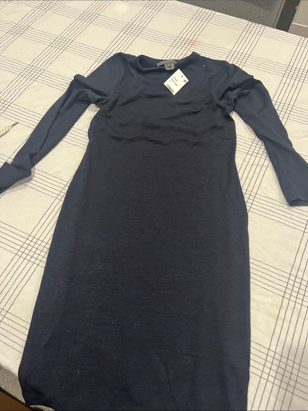French Connection Navy Long-Sleeve Bodycon Knit Dress